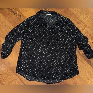 Maurices Black and White Polka Dot Blouse